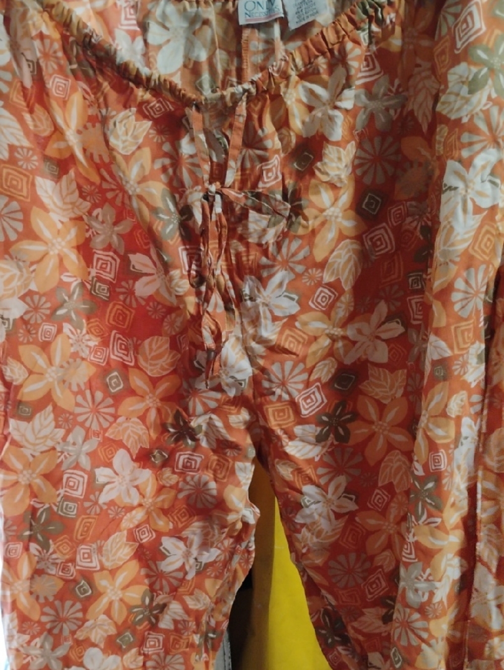 Only Necessities Orange Floral Pajama Pants